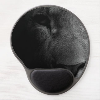 Black White Motivational Leadership Lion Eye Gel Mouse Pad