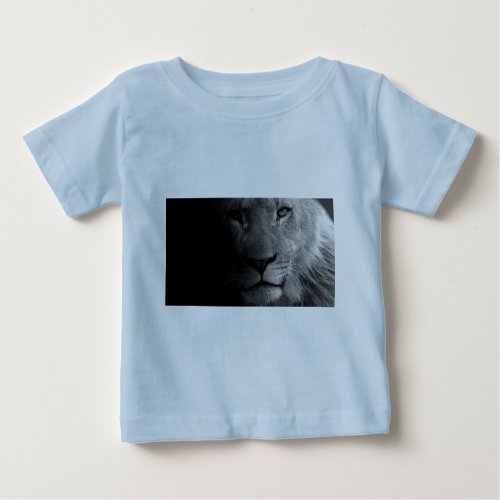 Black White Motivational Leadership Lion Portrait Baby T_Shirt