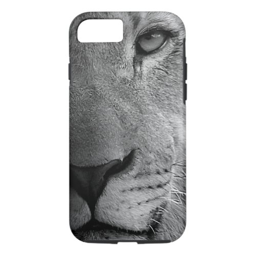 Black White Motivational Leadership Lion Portrait iPhone 87 Case