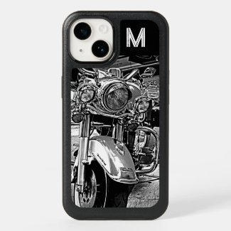 Black&white motorcycle -add monogram 