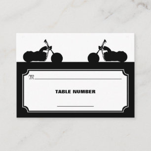 Black White Motorcycle Biker Silhouette Placecards