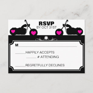 Black & White Motorcycle Biker Silhouette rsvp