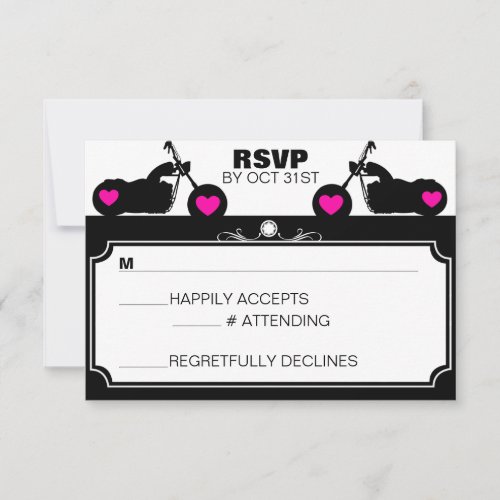 Black &amp; White Motorcycle Biker Silhouette rsvp