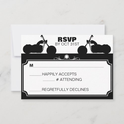 Black &amp; White Motorcycle Biker Silhouette rsvp