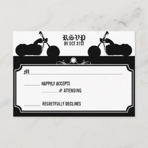 Black & White Motorcycle Biker Silhouette rsvp