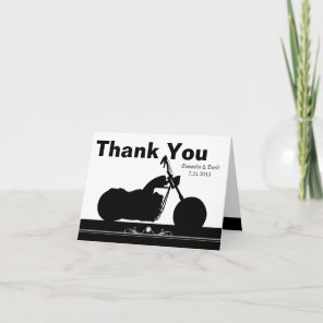Black White Motorcycle Biker Silhouette Thank You