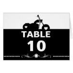 Black &amp; White Motorcycle Biker Table Number Cards at Zazzle