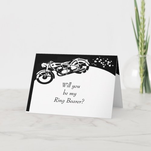 Black White Motorcycle Custom Ring Bearer Invite