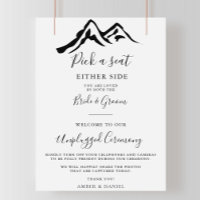 Black White Mountain Wedding Unplugged Ceremony 