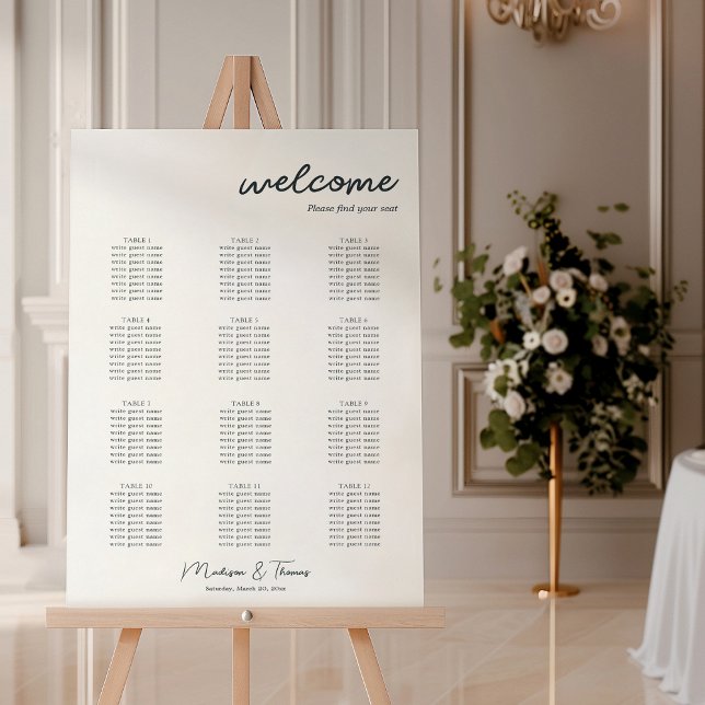 Black & White Mountain Wood 12 Table Wedding Sign (Creator Uploaded)