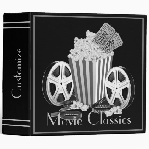 Black  White Movie Classics 3 Ring Binder