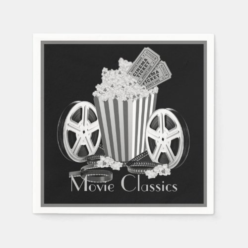 Black  White Movie Classics Napkins