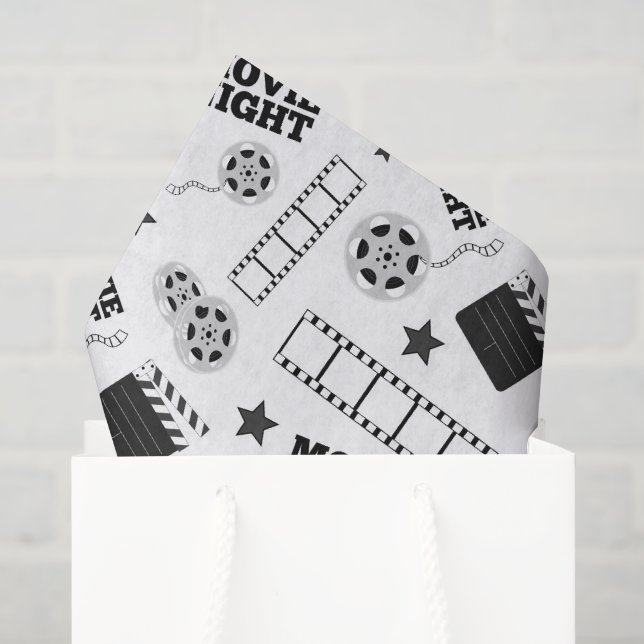 Black white movie night party tissue paper (Gift Bag)