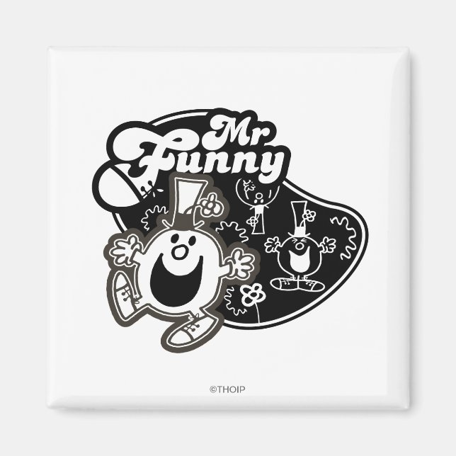 Black & White Mr. Funny Magnet (Front)