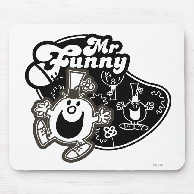Black & White Mr. Funny Mouse Pad (Front)