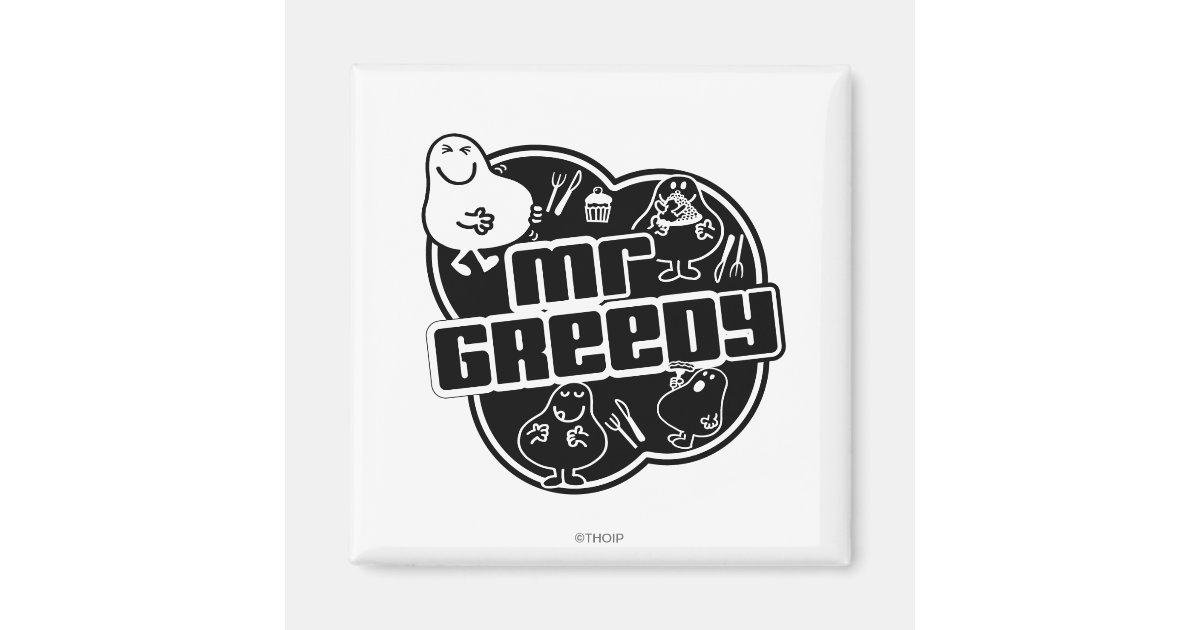 Black & White Mr. Greedy Magnet | Zazzle