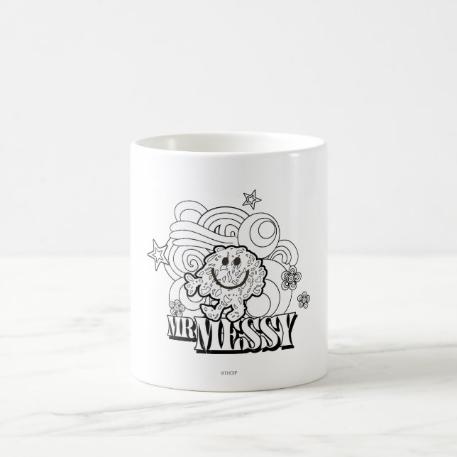 Black & White Mr. Messy | Stars & Swirls Coffee Mug (Center)