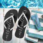 Black & White Mrs Bride Wedding Flip Flops<br><div class="desc">Black and white Mrs. wedding flip flops for a bride / newlywed wife.</div>