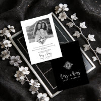 Black & White Mrs & Mrs Ornamental Flourish LGBT
