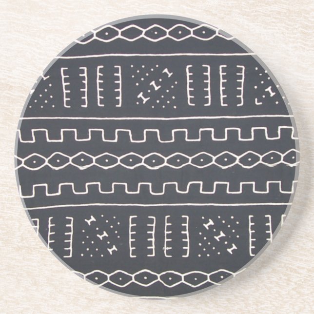 Black & White Mudcloth Coaster (Front)