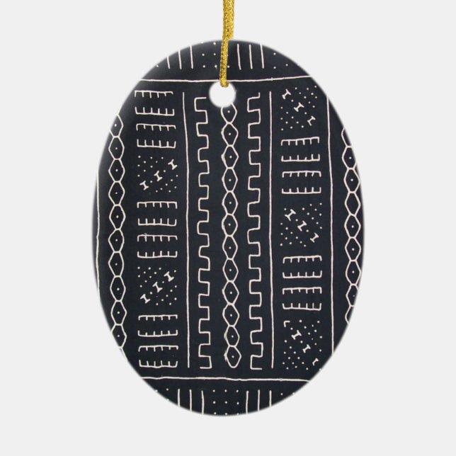 Black & White Mudcloth Ornament (Front)