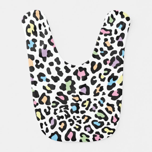 Black, White, Multi Leopard Print Bib (Front)