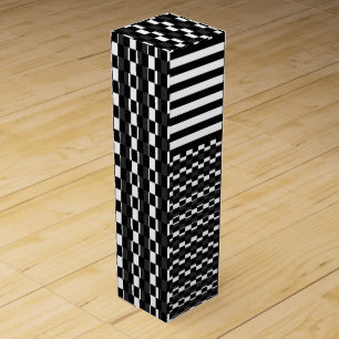Black & White Multi-Patterns  Wine Box