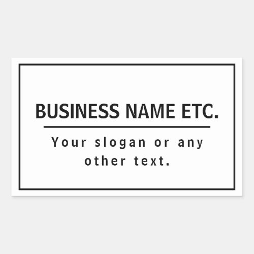 Black  White Multi_Purpose  Rectangular Sticker