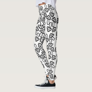 Black White Mushrooms Leggings
