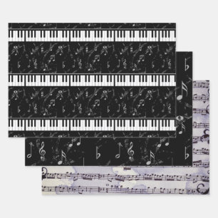 Black & White Music Collection Wrapping Paper Shee