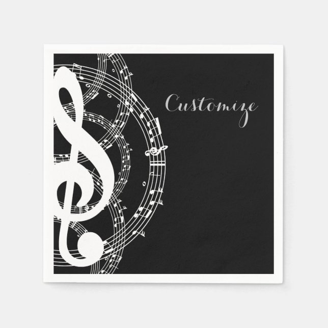 Black & White Music Napkins (Front)
