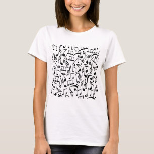 Black & White Music Notes T-Shirt