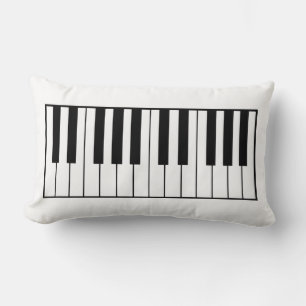 black/white Music Piano keys Lumbar Pillow