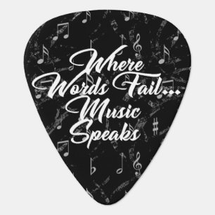 Black & White Music Quote Guitar Pick