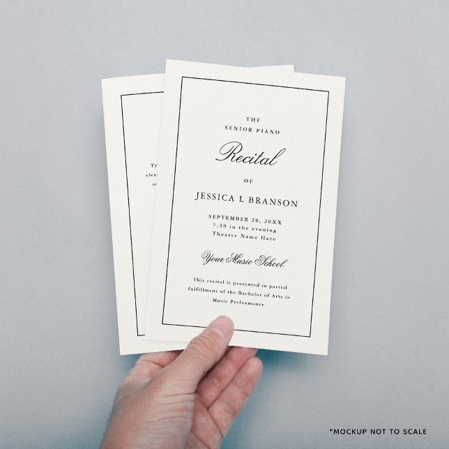 Black & White Music Recital Program Template (Creator Uploaded)