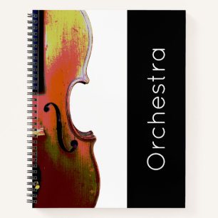 Black White Musical Instrument Violin Notebook