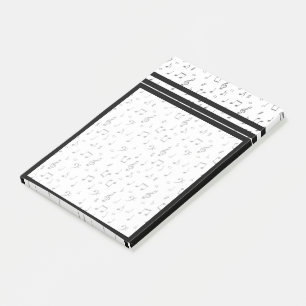 Black & White Musical Notes Pattern Post-it® Notes