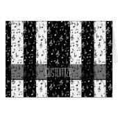 Black & White Musical Stripes Card (Front Horizontal)