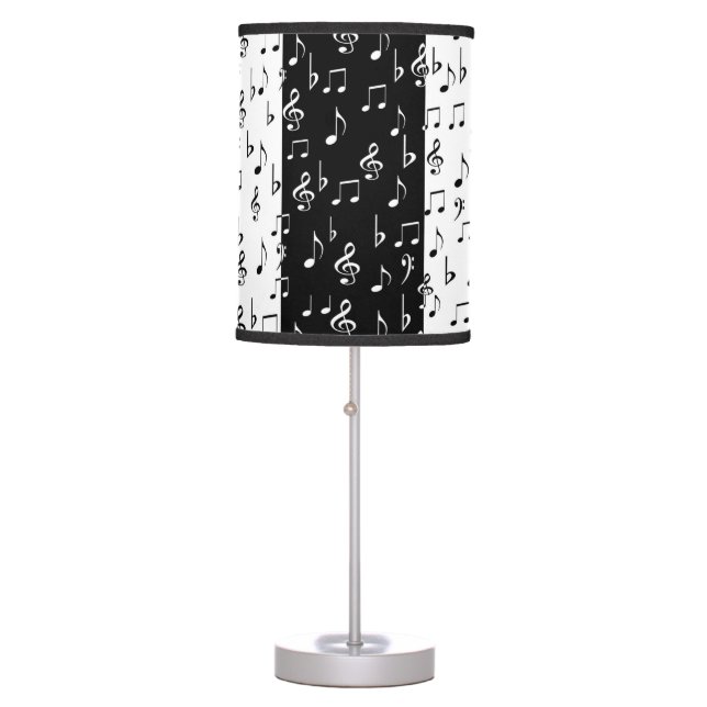 Black & White Musical Stripes Table Lamp (Front)