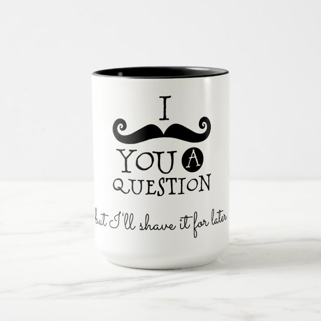 Black White Mustache Humor Mug (Center)