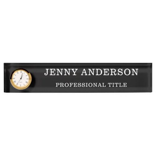  Black White Name and Title Desk Name Plate