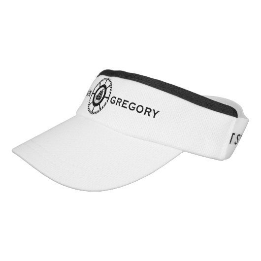 Black & White Nautical Boat & Wheel 3 Visor (Angled)