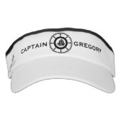 Black & White Nautical Boat & Wheel 3 Visor (Front)