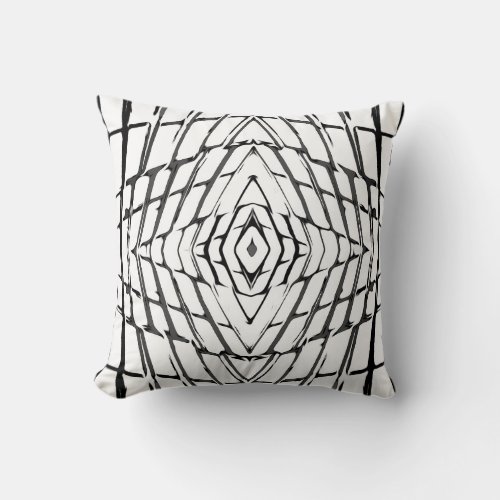 Black White Netting Abstract Pattern  Throw Pillow