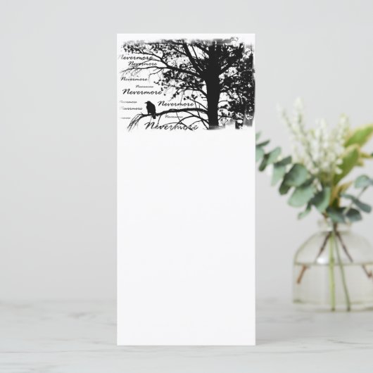 Black & White Nevermore Raven Silhouette (Standing Front)