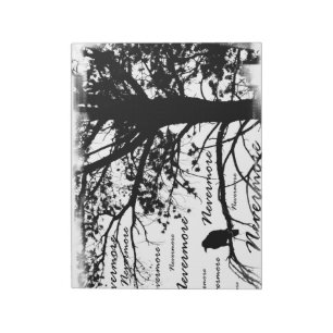Black & White Nevermore Raven Silhouette Notepad