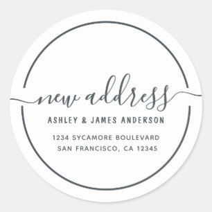 Black White New Address Label