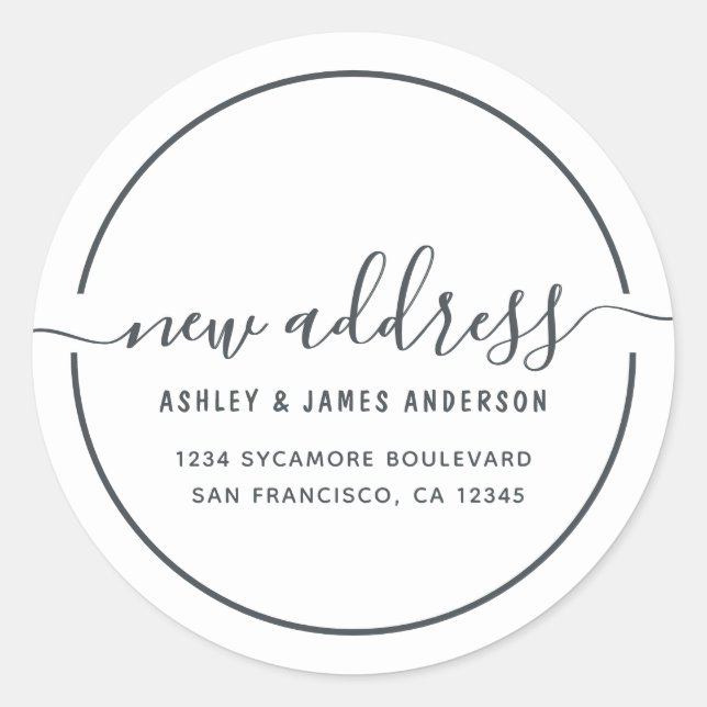 Black White New Address Label (Front)