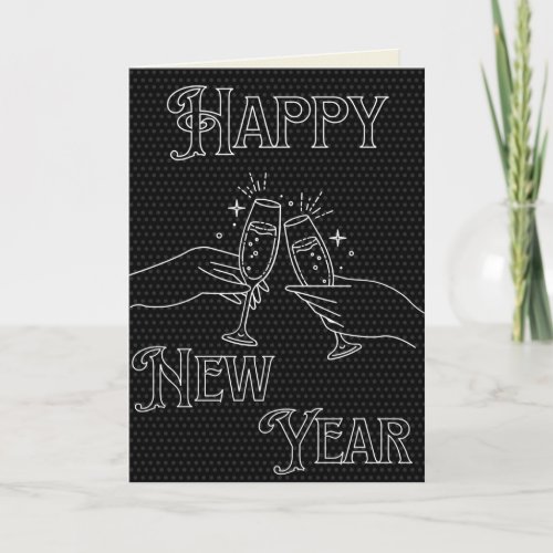 Black  White New Year Card
