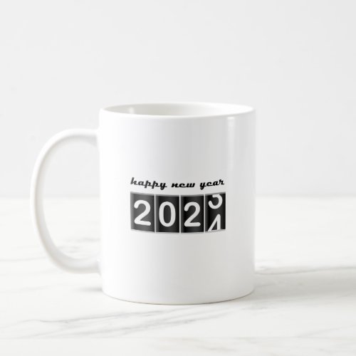 Black  White New Years 2024 Odometer Coffee Mug